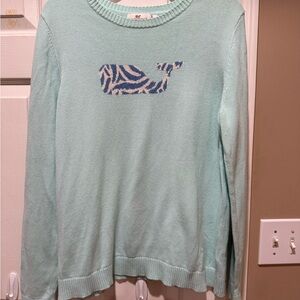 Vineyard Vines Mint Sweater with Whale Logo